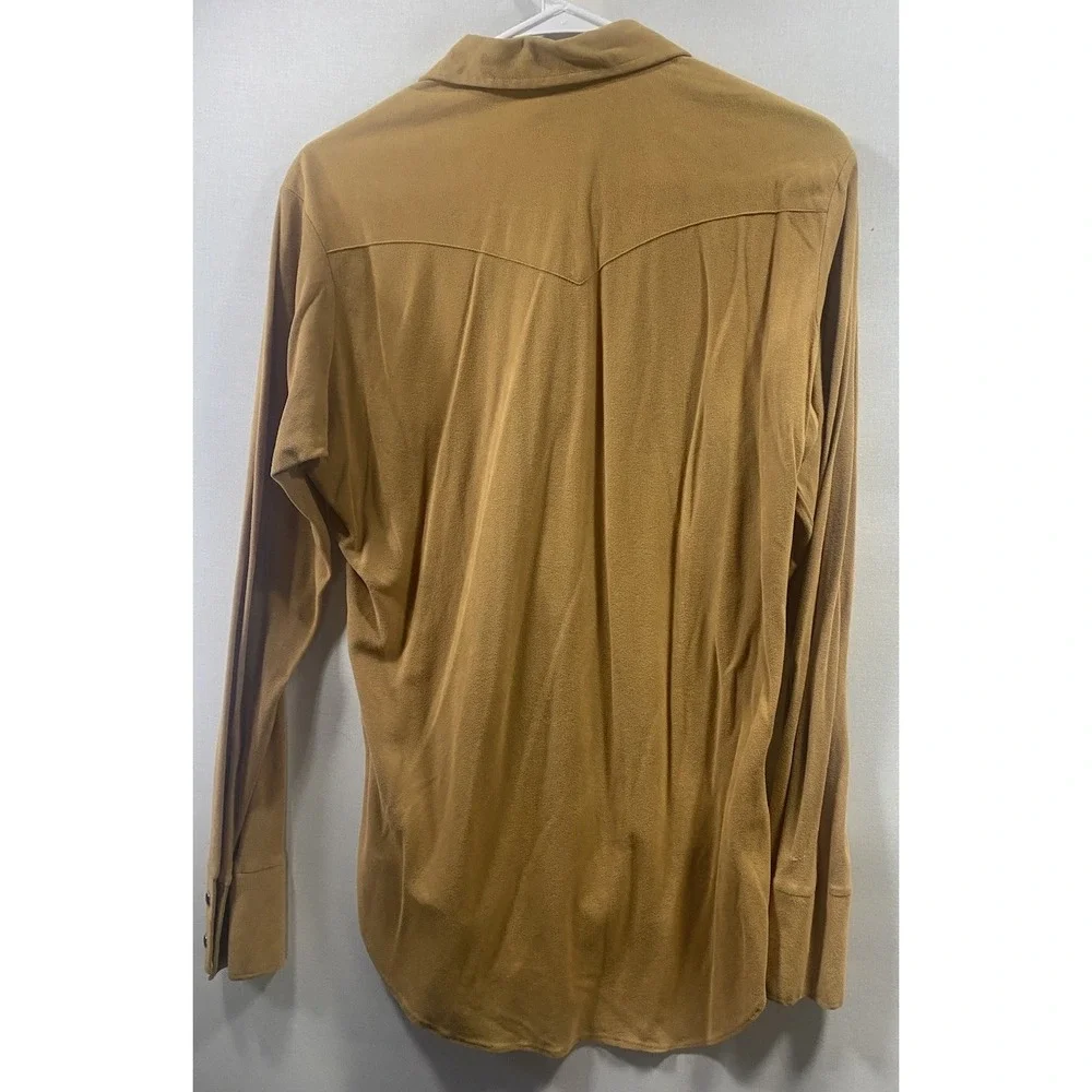 Vintage Monti Suede By‎ Monticello Western Shirt Light Brown Sz Medium
